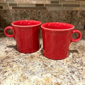 Red Fiesta Coffee Mugs Set of 2